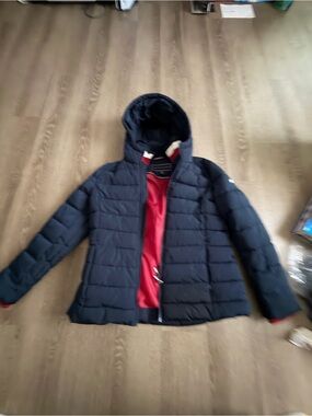 Tommy Hilfiger Navy Jacket with Red and White Accents